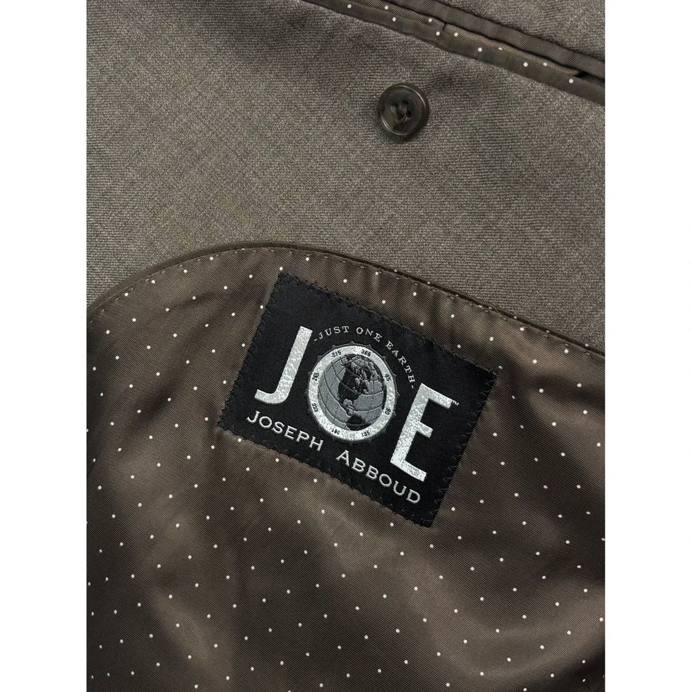 Joseph Abboud 56L 48x32 Tan Light Brown 2pc Pant Suit Wool Bespoke Flat Front